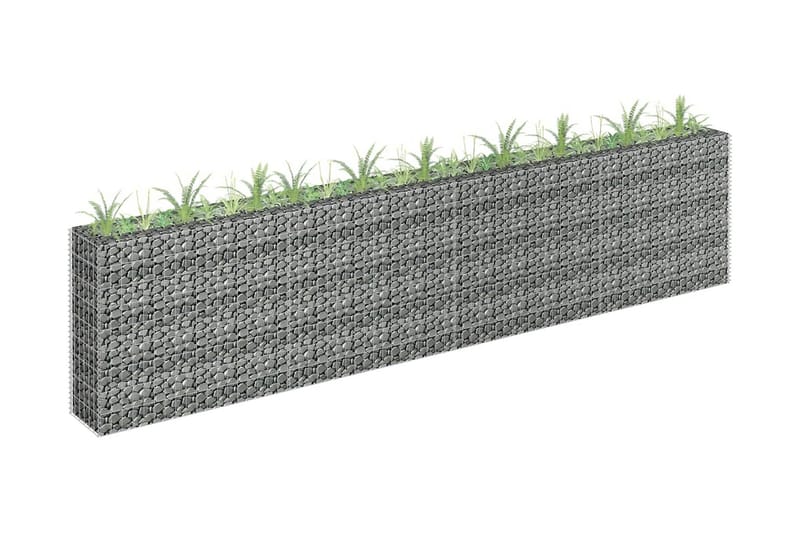 Gabion høybed galvanisert stål 360x30x90 cm - Silver - Hagemøbler & utemiljø - Hagedekorasjon & utemiljø - Gjerder & Grinder