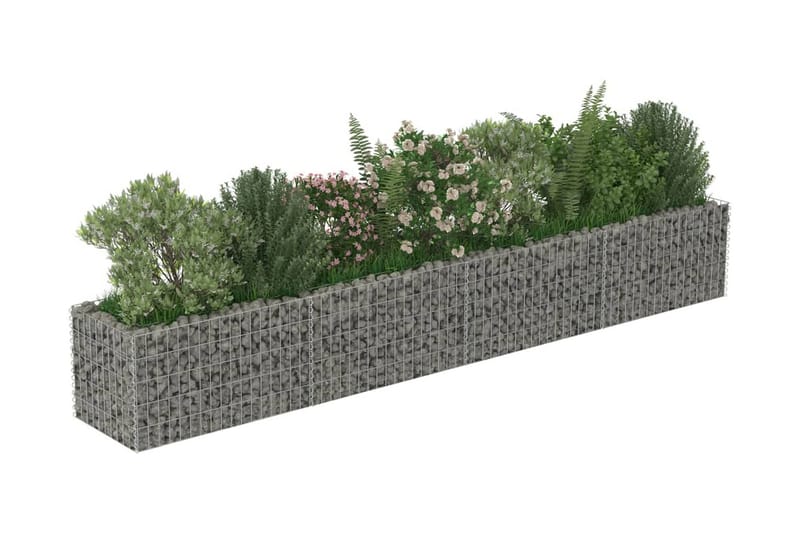 Gabion høybed galvanisert stål 360x50x50 cm - Sølv - Hagemøbler & utemiljø - Hagedekorasjon & utemiljø - Gjerder & Grinder