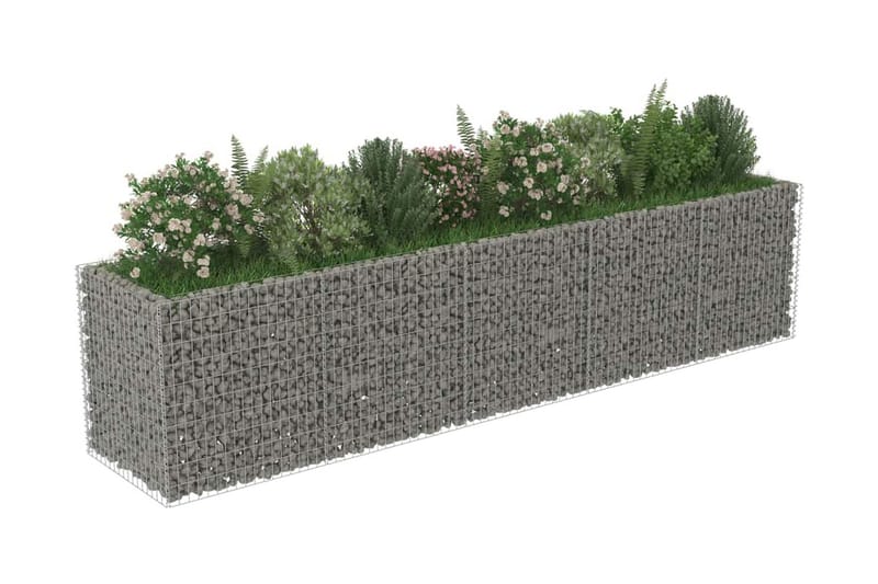 Gabion høybed galvanisert stål 450x90x100 cm - Grå - Hagemøbler & utemiljø - Hagedekorasjon & utemiljø - Gjerder & Grinder