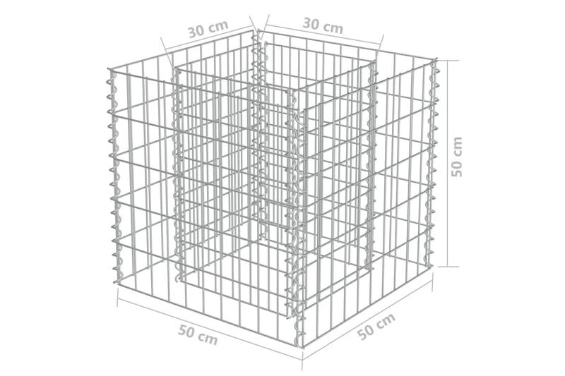 Gabion høybed galvanisert stål 50x50x50 cm - Hagemøbler & utemiljø - Hagedekorasjon & utemiljø - Gjerder & Grinder