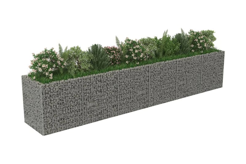 Gabion høybed galvanisert stål 540x90x100 cm - Grå - Hagemøbler & utemiljø - Hagedekorasjon & utemiljø - Gjerder & Grinder