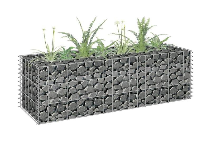 Gabion høybed galvanisert stål 90x30x30 cm - Hagemøbler & utemiljø - Hagedekorasjon & utemiljø - Gjerder & Grinder