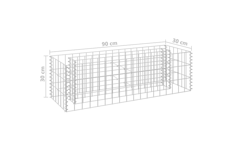 Gabion høybed galvanisert stål 90x30x30 cm - Hagemøbler & utemiljø - Hagedekorasjon & utemiljø - Gjerder & Grinder