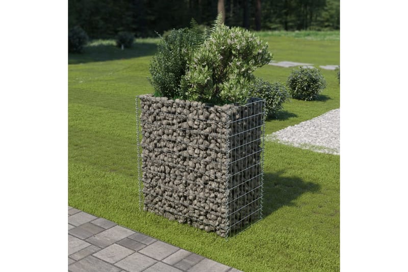 Gabion høybed galvanisert stål 90x50x100 cm - Sølv - Hagemøbler & utemiljø - Hagedekorasjon & utemiljø - Gjerder & Grinder