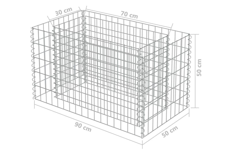 Gabion høybed galvanisert stål 90x50x50 cm - Grå - Hagemøbler & utemiljø - Hagedekorasjon & utemiljø - Gjerder & Grinder