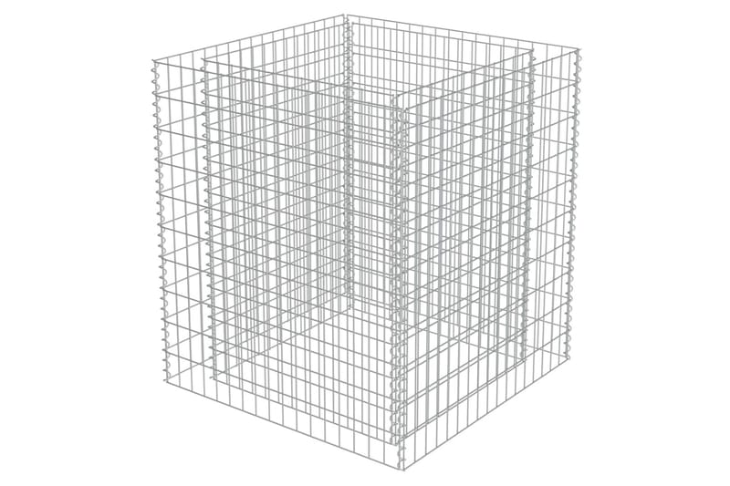 Gabion høybed galvanisert stål 90x90x100 cm - Grå - Hagemøbler & utemiljø - Hagedekorasjon & utemiljø - Gjerder & Grinder