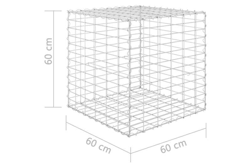 Gabion høybed kubeformet ståltråd 60x60x60 cm - Hagemøbler & utemiljø - Hagedekorasjon & utemiljø - Gjerder & Grinder