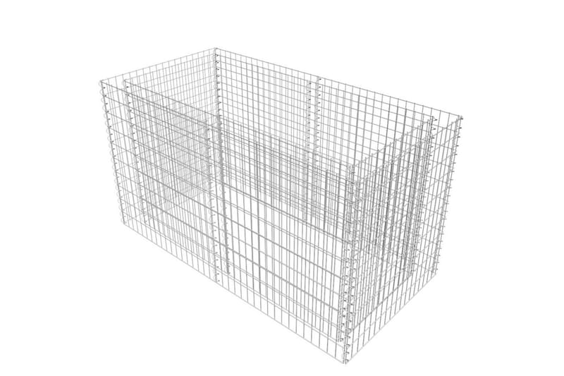 Gabion høybed stål 180x90x100 cm sølv - Sølv - Hagemøbler & utemiljø - Hagedekorasjon & utemiljø - Gjerder & Grinder