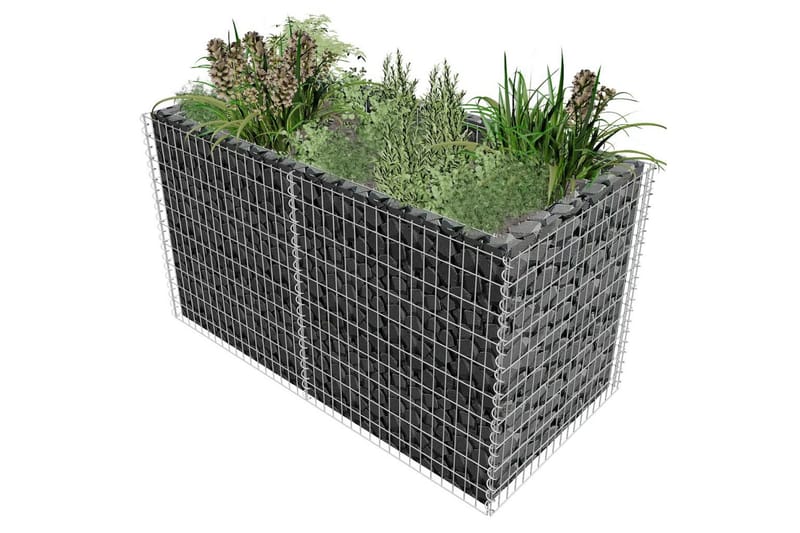 Gabion høybed stål 180x90x100 cm sølv - Sølv - Hagemøbler & utemiljø - Hagedekorasjon & utemiljø - Gjerder & Grinder