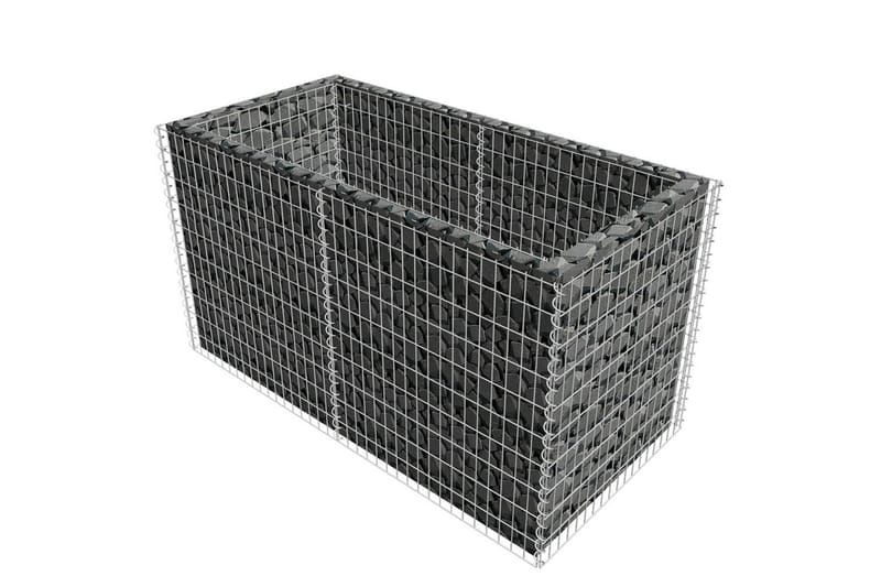 Gabion høybed stål 180x90x100 cm sølv - Sølv - Hagemøbler & utemiljø - Hagedekorasjon & utemiljø - Gjerder & Grinder