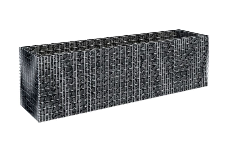 Gabion høybed stål 360x90x100 cm - Sølv - Hagemøbler & utemiljø - Hagedekorasjon & utemiljø - Gjerder & Grinder