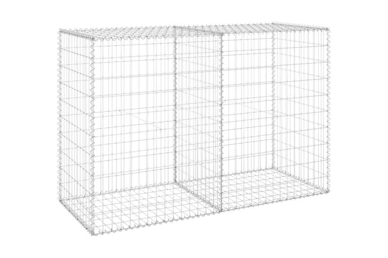 Gabion med dekker galvanisert stål 150x60x100 cm - Silver - Hagemøbler & utemiljø - Hagedekorasjon & utemiljø - Gjerder & Grinder