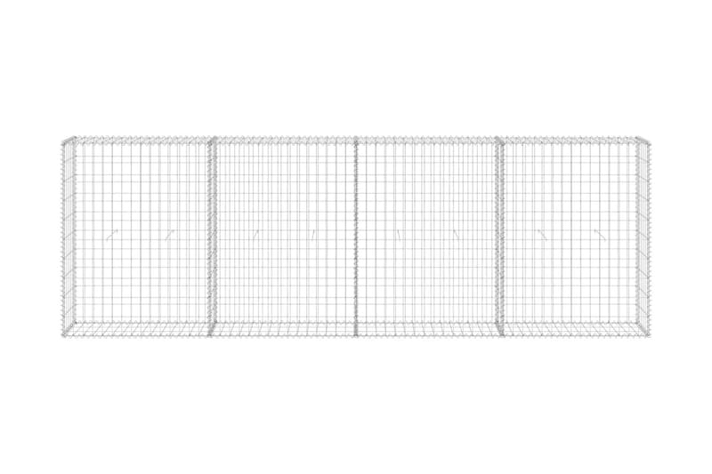 Gabion med dekker galvanisert stål 300x30x100 cm - Silver - Hagemøbler & utemiljø - Hagedekorasjon & utemiljø - Gjerder & Grinder