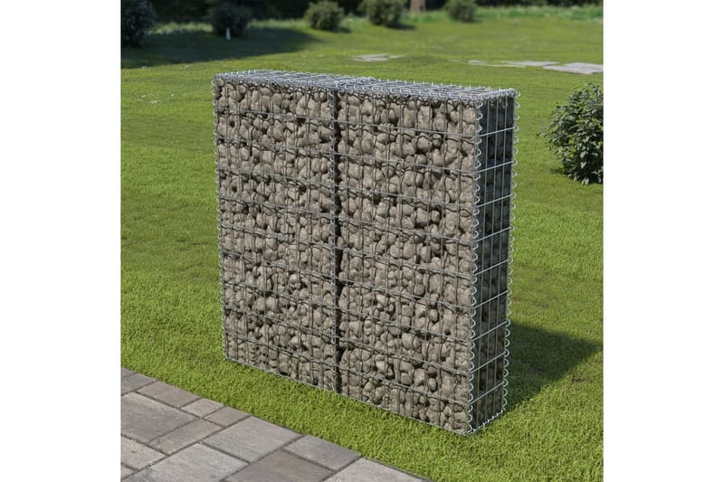 Gabion med deksler galvanisert stål 100x20x100 cm - Hagemøbler & utemiljø - Hagedekorasjon & utemiljø - Gjerder & Grinder