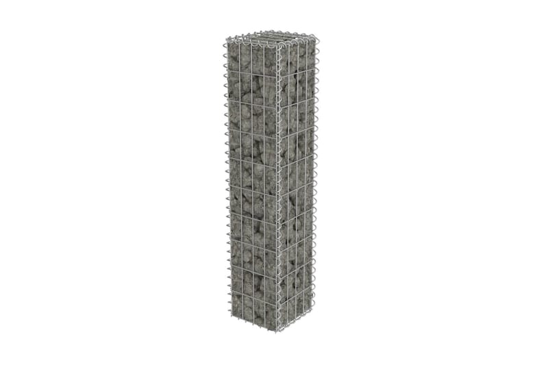 Gabion med topp- og bunndekke galvanisert stål 20x20x100 cm - Sølv - Hagemøbler & utemiljø - Hagedekorasjon & utemiljø - Gjerder & Grinder