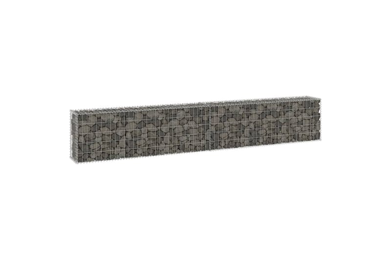 Gabion med topp- og bunndekke galvanisert stål 300x30x50 cm - Silver - Hagemøbler & utemiljø - Hagedekorasjon & utemiljø - Gjerder & Grinder