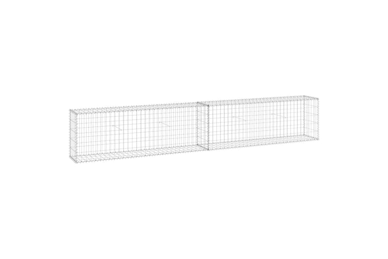 Gabion med topp- og bunndekke galvanisert stål 300x30x50 cm - Silver - Hagemøbler & utemiljø - Hagedekorasjon & utemiljø - Gjerder & Grinder