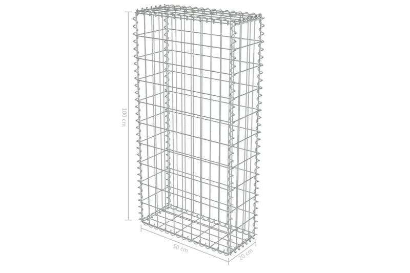 Gabion med topp- og bunndekke galvanisert stål 50x20x100 cm - Hagemøbler & utemiljø - Hagedekorasjon & utemiljø - Gjerder & Grinder