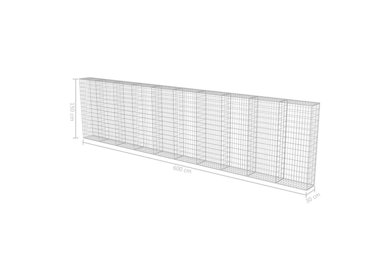 Gabion med topp- og bunndekke galvanisert stål 600x30x150 cm - Hagemøbler & utemiljø - Hagedekorasjon & utemiljø - Gjerder & Grinder