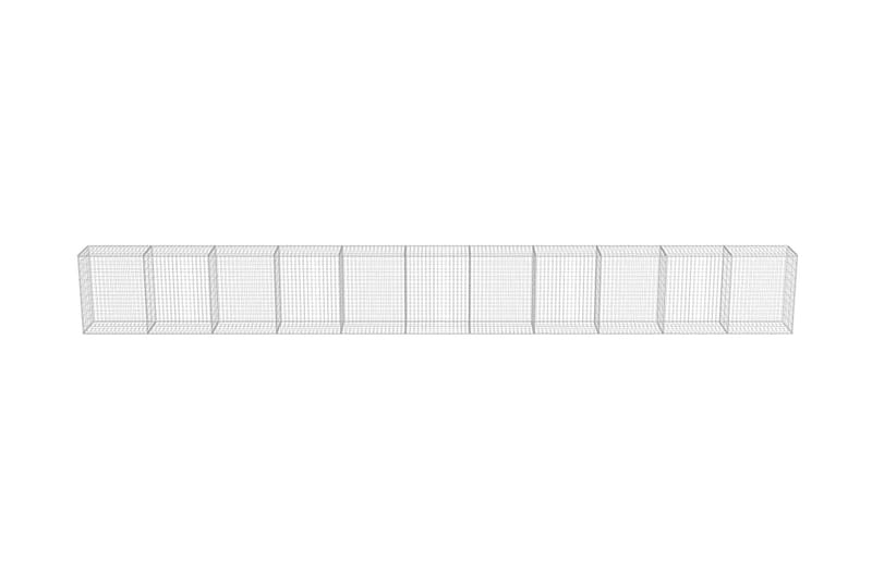 Gabion med topp- og bunndekke galvanisert stål 900x50x100 cm - Gjerder & Grinder