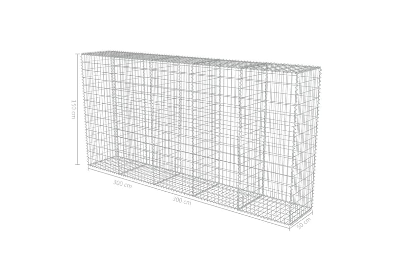 Gabion med topp- og bunnlokk galvanisert stål 300x50x150 cm - Hagemøbler & utemiljø - Hagedekorasjon & utemiljø - Gjerder & Grinder