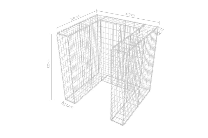 Gabion søppelskjul stål 110x100x120 cm - Hagemøbler & utemiljø - Hagedekorasjon & utemiljø - Gjerder & Grinder