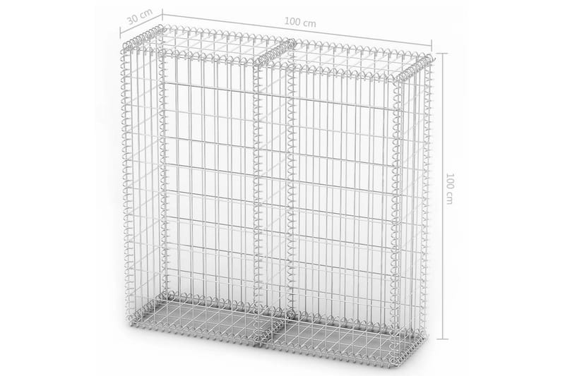 Gabionkurv med lokk galvanisert stål 100x100x30 cm - Hagemøbler & utemiljø - Hagedekorasjon & utemiljø - Gjerder & Grinder