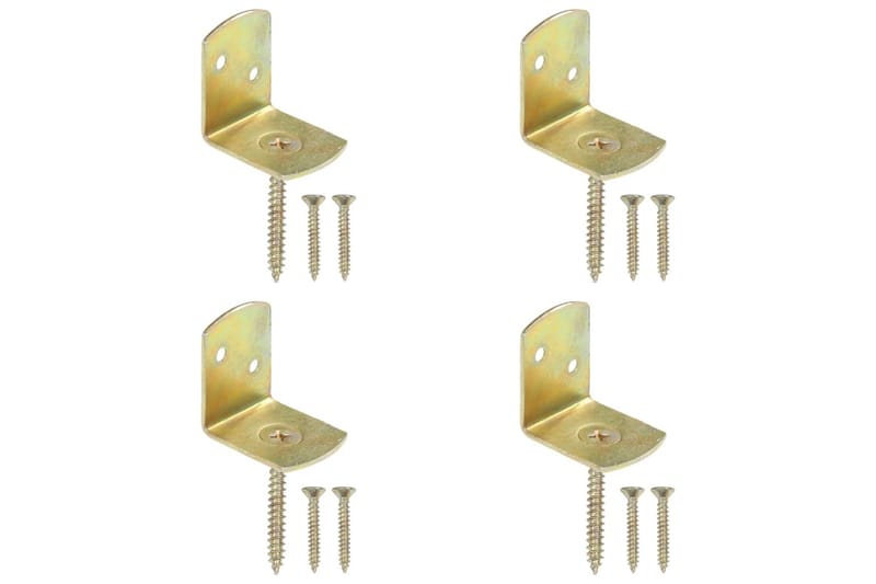 Gjerdebeslag 4 stk L-form galvanisert metall - Hagemøbler & utemiljø - Hagedekorasjon & utemiljø - Gjerder & Grinder