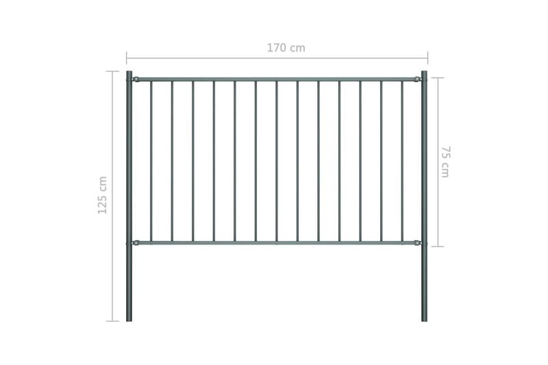 Gjerdepanel m. stolper pulverlakkert stål 1,7x0,75m - Hagemøbler & utemiljø - Hagedekorasjon & utemiljø - Gjerder & Grinder