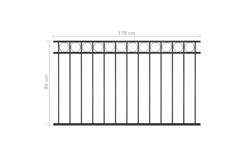 Gjerdepanel stål 1,7x0,8 m svart - Svart - Hagemøbler & utemiljø - Hagedekorasjon & utemiljø - Gjerder & Grinder