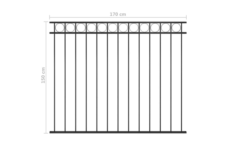 Gjerdepanel stål 1,7x1,5 m svart - Svart - Hagemøbler & utemiljø - Hagedekorasjon & utemiljø - Gjerder & Grinder