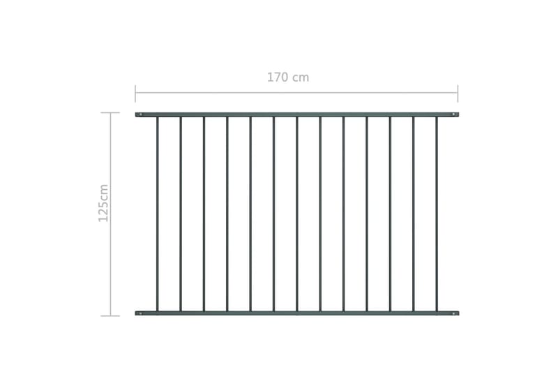 Gjerdepanel pulverlakkert stål 1,7x1,25 m antrasitt - Hagemøbler & utemiljø - Hagedekorasjon & utemiljø - Gjerder & Grinder