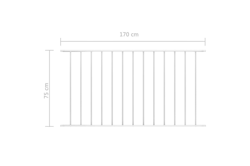 Gjerdepanel pulverlakkert stål 1,7x0,75 m hvit - Hagemøbler & utemiljø - Hagedekorasjon & utemiljø - Gjerder & Grinder