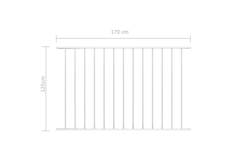 Gjerdepanel pulverlakkert stål 1,7x1,25 m hvit - Hagemøbler & utemiljø - Hagedekorasjon & utemiljø - Gjerder & Grinder