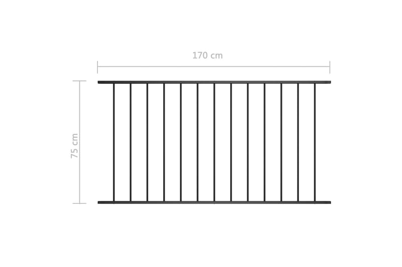 Gjerdepanel pulverlakkert stål 1,7x0,75 m svart - Hagemøbler & utemiljø - Hagedekorasjon & utemiljø - Gjerder & Grinder