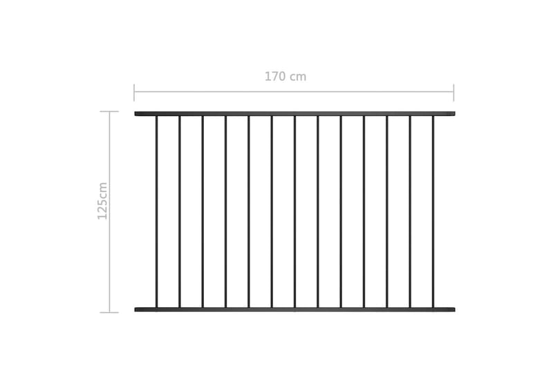 Gjerdepanel pulverlakkert stål 1,7x1,25 m svart - Hagemøbler & utemiljø - Hagedekorasjon & utemiljø - Gjerder & Grinder