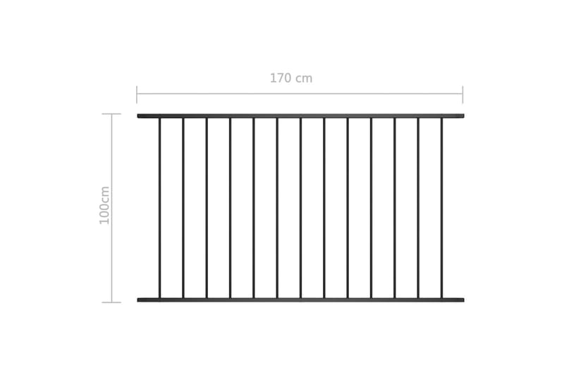 Gjerdepanel pulverlakkert stål 1,7x1 m svart - Hagemøbler & utemiljø - Hagedekorasjon & utemiljø - Gjerder & Grinder