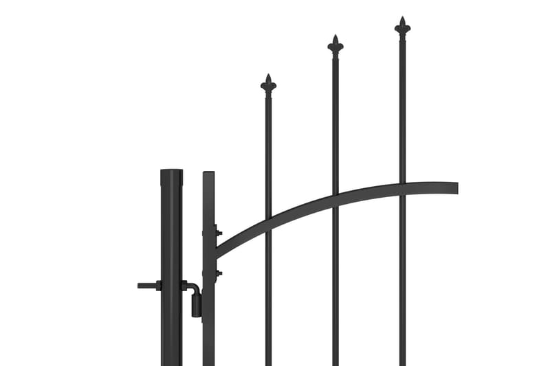 Gjerdeport med spydtopp 5x1,5 m svart - Svart - Hagemøbler & utemiljø - Hagedekorasjon & utemiljø - Gjerder & Grinder