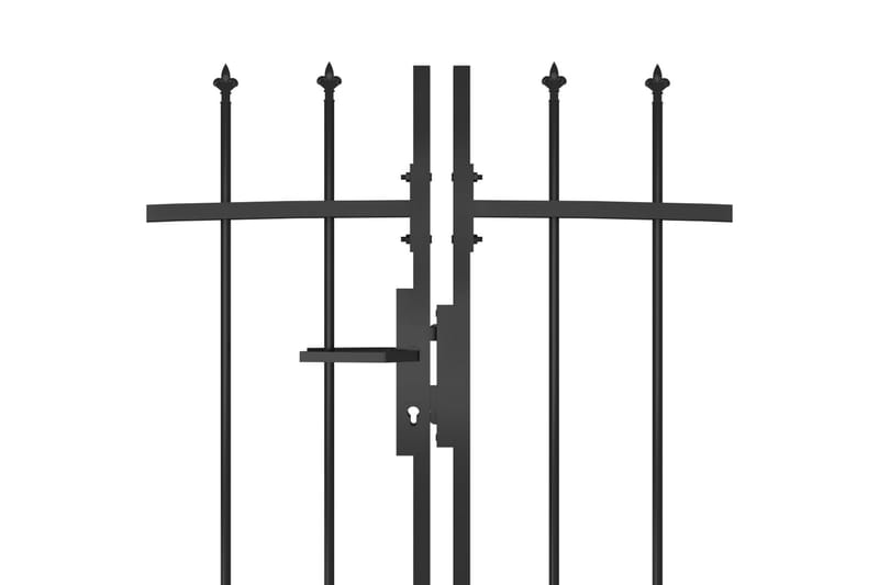 Gjerdeport med spydtopp 5x1,75 m svart - Svart - Hagemøbler & utemiljø - Hagedekorasjon & utemiljø - Gjerder & Grinder