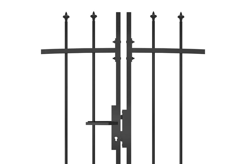 Gjerdeport med spydtopp 5x2,45 m svart - Svart - Hagemøbler & utemiljø - Hagedekorasjon & utemiljø - Gjerder & Grinder