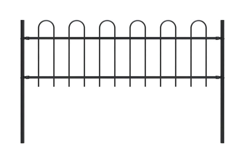 Hagegjerde med buet topp stål 1,7x0,6 m svart - Hagemøbler & utemiljø - Hagedekorasjon & utemiljø - Gjerder & Grinder