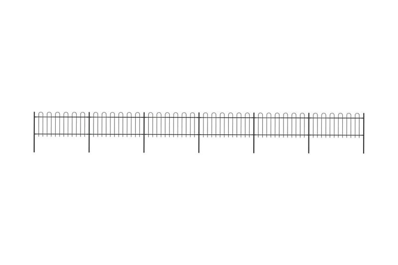 Hagegjerde med buet topp stål 10,2x0,8 m svart - Svart - Hagemøbler & utemiljø - Hagedekorasjon & utemiljø - Gjerder & Grinder