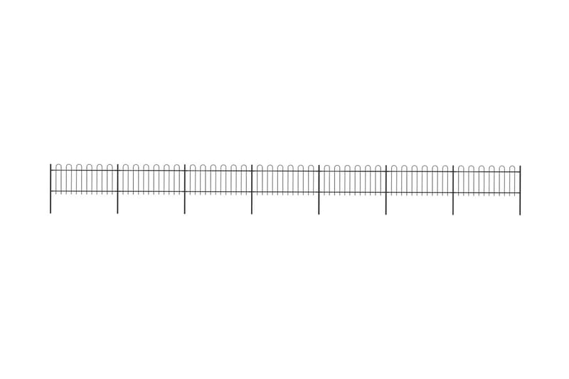 Hagegjerde med buet topp stål 11,9x0,8 m svart - Svart - Hagemøbler & utemiljø - Hagedekorasjon & utemiljø - Gjerder & Grinder