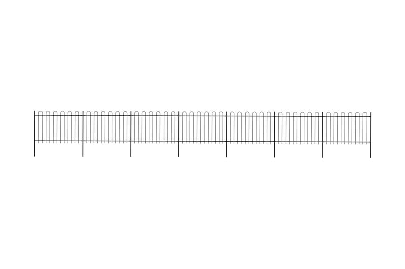 Hagegjerde med buet topp stål 11,9x1,2 m svart - Svart - Hagemøbler & utemiljø - Hagedekorasjon & utemiljø - Gjerder & Grinder