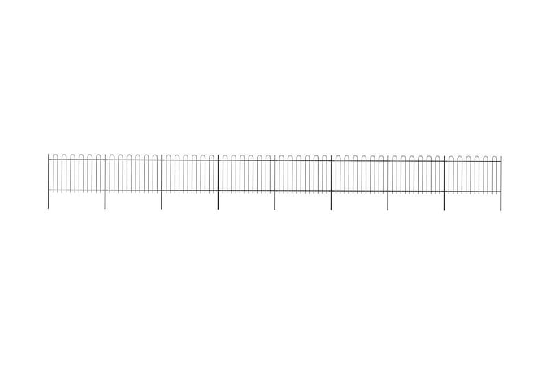 Hagegjerde med buet topp stål 13,6x1,2 m svart - Svart - Hagemøbler & utemiljø - Hagedekorasjon & utemiljø - Gjerder & Grinder