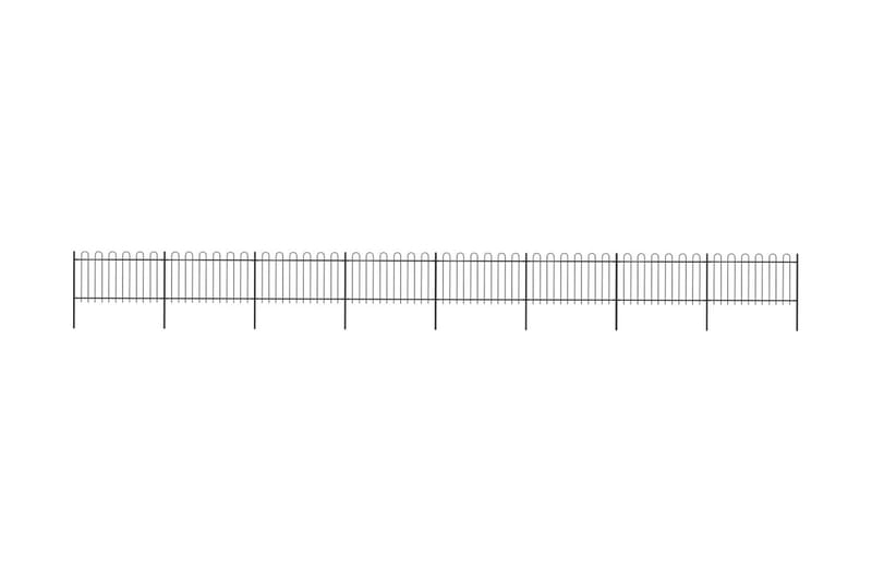 Hagegjerde med buet topp stål 13,6x1 m svart - Svart - Hagemøbler & utemiljø - Hagedekorasjon & utemiljø - Gjerder & Grinder