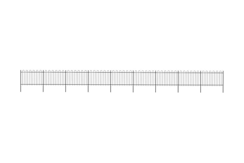 Hagegjerde med buet topp stål 15,3x1,2 m svart - Svart - Hagemøbler & utemiljø - Hagedekorasjon & utemiljø - Gjerder & Grinder