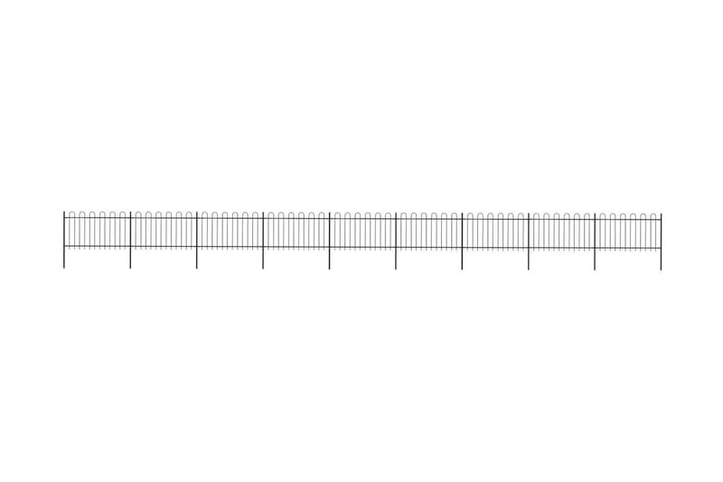 Hagegjerde med buet topp stål 15,3x1 m svart - Svart - Hagemøbler & utemiljø - Hagedekorasjon & utemiljø - Gjerder & Grinder