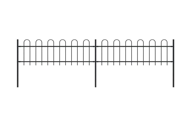 Hagegjerde med buet topp stål 3,4x0,6 m svart - Svart - Hagemøbler & utemiljø - Hagedekorasjon & utemiljø - Gjerder & Grinder