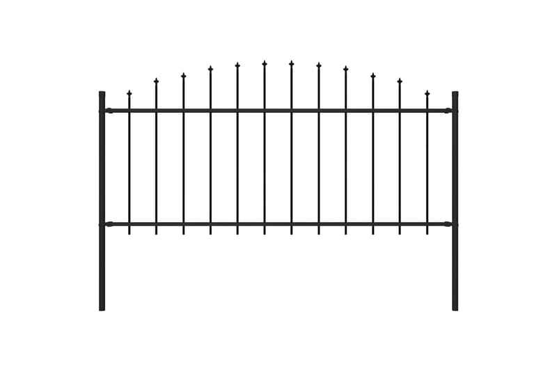 Hagegjerde med spydtopp stål (0,5-0,75)x1,7 m svart - Hagemøbler & utemiljø - Hagedekorasjon & utemiljø - Gjerder & Grinder